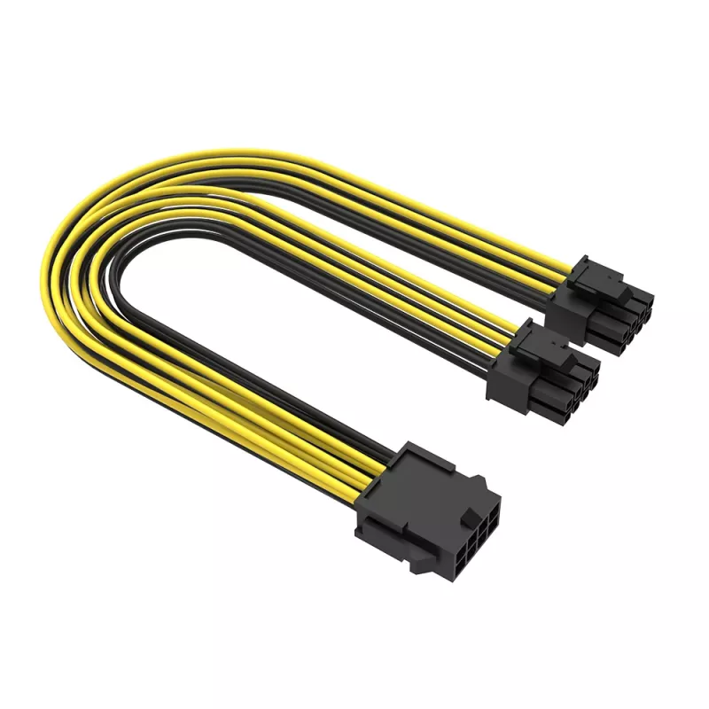 Akasa 6 sets cable divisor PCIe a doble 6+2 pines - 24 cm