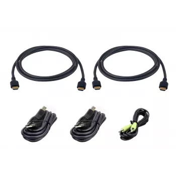 ATEN 2L-7D02UH21X5 set de cables KVM Ultra High Speed - DisplayPort, USB, audio, 5m, negro
