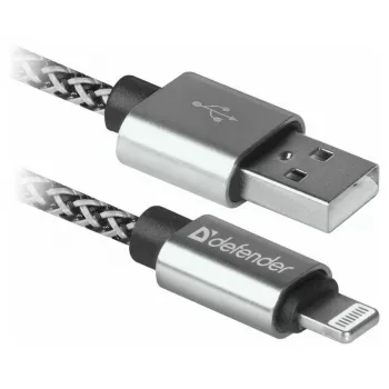 Defender cable USB-A a Lightning 1,0m 2,1A blanco