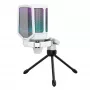 FIFINE A6V AMPLIGAME micrófono USB de condensador para estudio RGB, cardioide, blanco