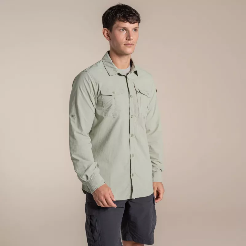 Craghoppers NosiLife Adventure LS Shirt III - camisa de viaje de manga larga para hombre, Bay Leaf, talla L