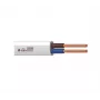 Cable plano flexible de PVC H05VVH2-F 2x1 mm² blanco, cable gemelo, 50m