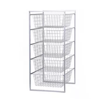 Armario organizador Prosperplast Rato de 5 cajones en antracita, 89x45x55 cm, efecto ratán polipropileno