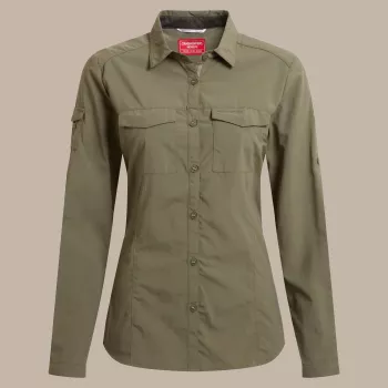 Camisa de manga larga con protección contra insectos Craghoppers NosiLife Adventure LS Shirt III mujer, Wild Olive, talla M