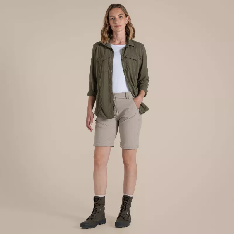 Pantalón ajustable Craghoppers NosiLife Pro III mujer Soft Mushroom talla M