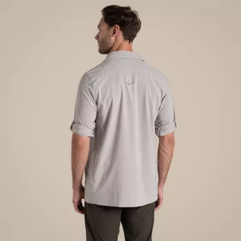Camisa de manga larga Craghoppers NosiLife Pro V - camisa de viaje hombre, pergamino, talla L