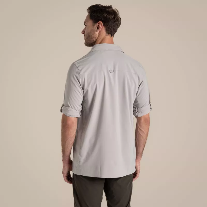 Camisa de manga larga Craghoppers NosiLife Pro V - camisa de viaje hombre, pergamino, talla L