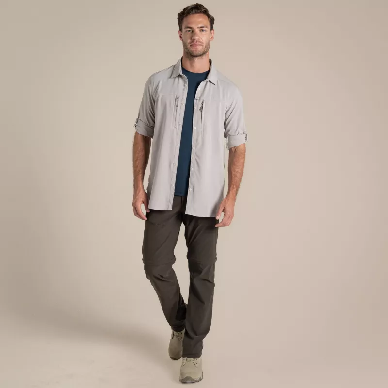 Camisa de manga larga Craghoppers NosiLife Pro V - camisa de viaje hombre, pergamino, talla L