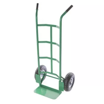 Carretilla HT008 150 kg carretilla plegable de acero con ruedas de goma maciza negra/roja