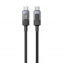 Cable UNITEK USB-C a USB-C con indicador LED de potencia 60W PD 480Mbps 1m trenzado Negro