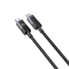 Cable UNITEK USB-C a USB-C con indicador LED de potencia 60W PD 480Mbps 1m trenzado Negro