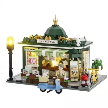 LUMIBRICKS F9023 Expositor de revistas de pie de acero, negro con pintura en polvo, un compartimento