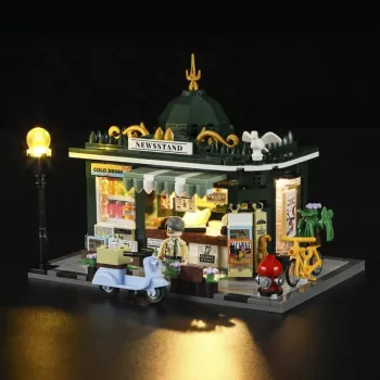 LUMIBRICKS F9023 Expositor de revistas de pie de acero, negro con pintura en polvo, un compartimento