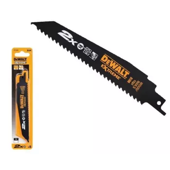 DEWALT DT2314L-QZ Set de hojas de sierra de sable Extreme bi-metal, 5 piezas, 152 mm, 6-14 TPI, vástago universal de 1/2