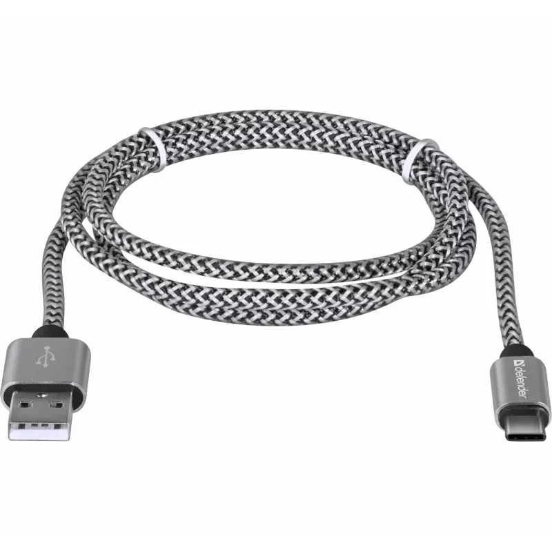 Defender Cable USB-A a USB-C 1,0 m 2,1 A blanco