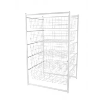 Bloque de cajones 89x45x55cm 5 niveles blanco