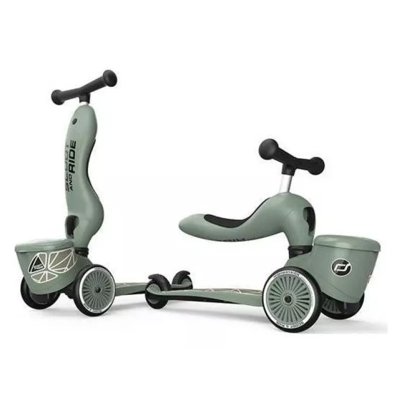Scoot & Ride Highwaykick 1 Lifestyle patinete y scooter 2 en 1, Green Lines
