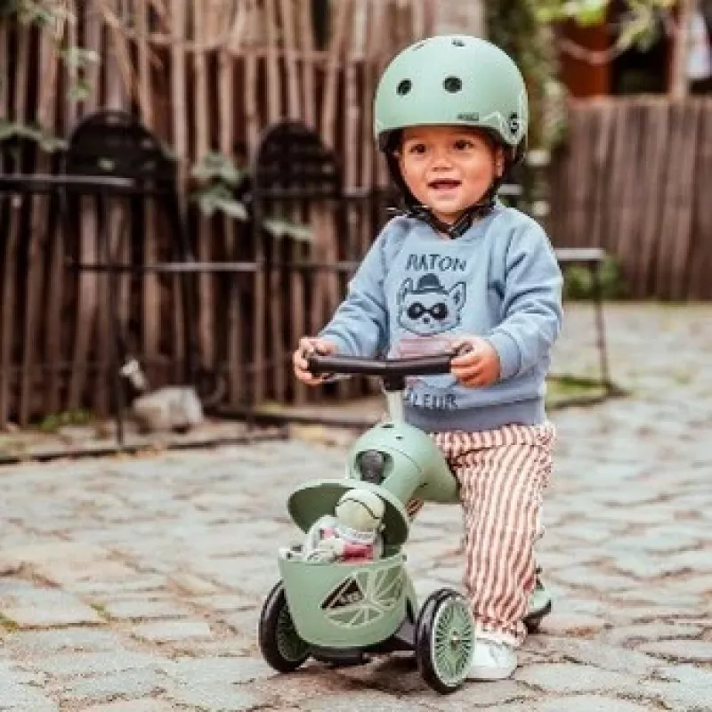 Scoot & Ride Highwaykick 1 Lifestyle patinete y scooter 2 en 1, Green Lines