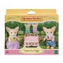 Familia de zorro del desierto Sylvanian Families - set de 4 figuras (padre Ronald, madre Sharon, hija Allie, bebé Kaya)