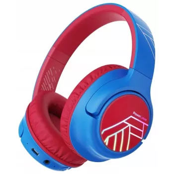 Auriculares inalámbricos PowerLocus Bobo Kids, LED, AUX, azul/rojo
