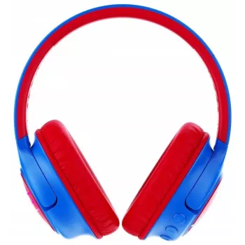 Auriculares inalámbricos PowerLocus Bobo Kids, LED, AUX, azul/rojo