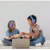 PowerLocus Bobo Kids auriculares inalámbricos, LED, AUX, azul/rojo
