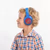 PowerLocus Bobo Kids auriculares inalámbricos, LED, AUX, azul/rojo