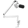 Micrófono dinámico FIFINE T688W con brazo articulado, USB/XLR, blanco