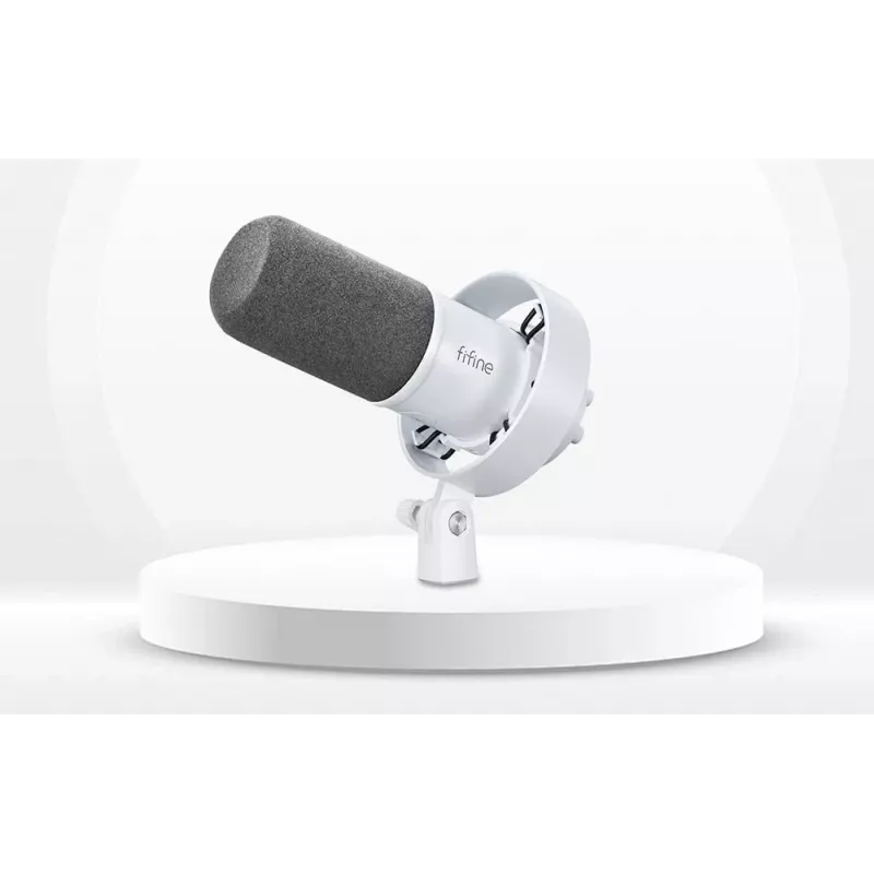 Micrófono dinámico FIFINE T688W con brazo articulado, USB/XLR, blanco