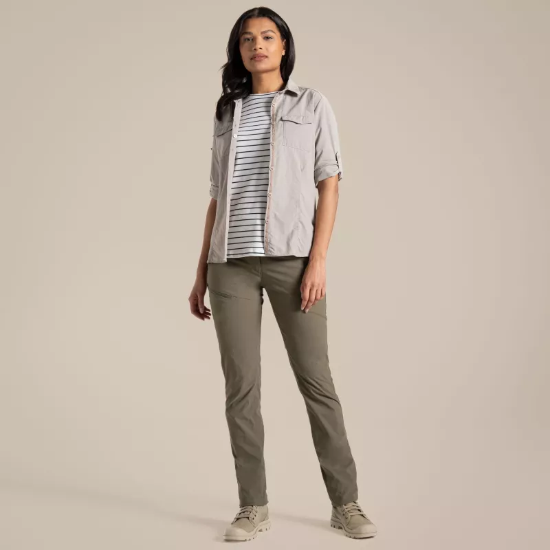 Pantalón de senderismo Craghoppers NosiLife Pro Trouser III mujer - Wild Olive, talla L