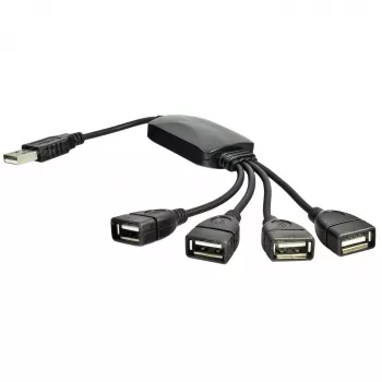 AKYGA AK-AD-13 hub USB 2.0 de 4 puertos, negro