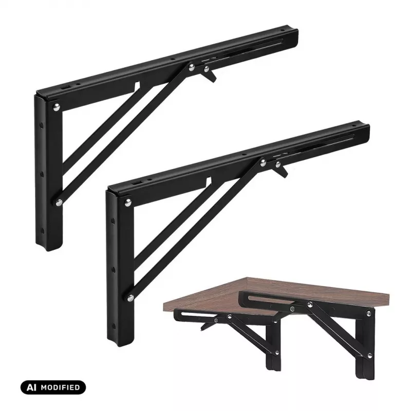 Maclean MC-194 soportes plegables para estante de pared, 250-500 mm, máx. 50 kg, 2 uds