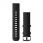 Garmin correas Quick Release (22 mm) cuero negro con herrajes de pizarra cepillada