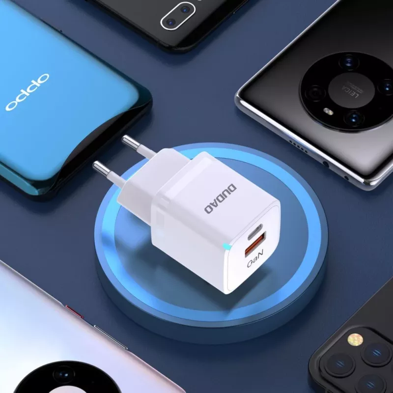 DUDAO A13Pro EU GaN 33W PPS cargador de pared USB-C/USB - blanco