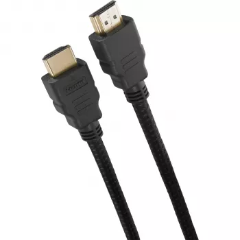 One For All Cable HDMI Premium High Speed con Ethernet 1,5 m - certificado para 4K 60Hz HDR, 18Gbps, dorado, Negro