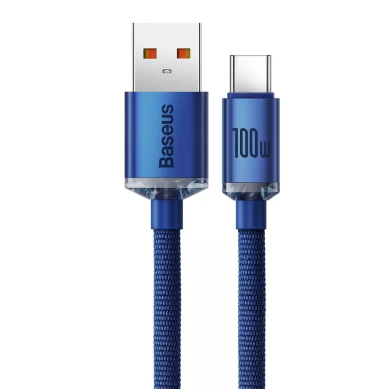 Baseus Cable USB-A a USB-C Crystal Shine 100W 1,2m Azul