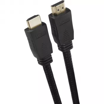 One For All Cable HDMI Premium High Speed con Ethernet, 3,0 m, 4K@60Hz, HDR, ARC, HDCP 2.2, bañado en oro, negro
