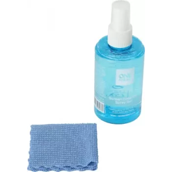 One For All CS4012 Kit de limpieza de pantallas con spray de 120ml y paño de microfibra