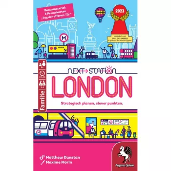 PEGASUS Next Station London – juego de mesa Flip-and-Write, 1–4 jugadores, a partir de 8 años