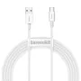 Baseus Superior Series Cable USB-A a USB-C, carga rápida 66W, 2m, blanco