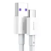 Baseus Superior Series Cable USB-A a USB-C, carga rápida 66W, 2m, blanco