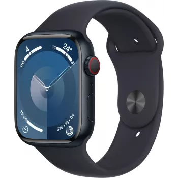 Apple Watch 9 GPS + Cellular 45mm, medianoche, Sport Band M/L (MRMD3ET/A)