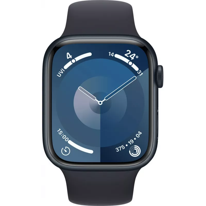 Apple Watch 9 GPS + Cellular 45mm, medianoche, Sport Band M/L (MRMD3ET/A)