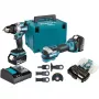 Makita DLX2592JX1 18V LXT kit combinado de 2 piezas sin escobillas con taladro percutor, atornillador de impacto, 2 baterías de 5,0Ah, cargador rápido y maletín Makpac