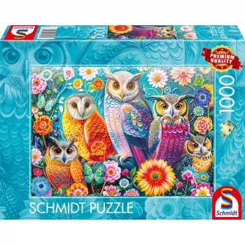 Schmidt Spiele Búhos y flores puzzle de 1000 piezas