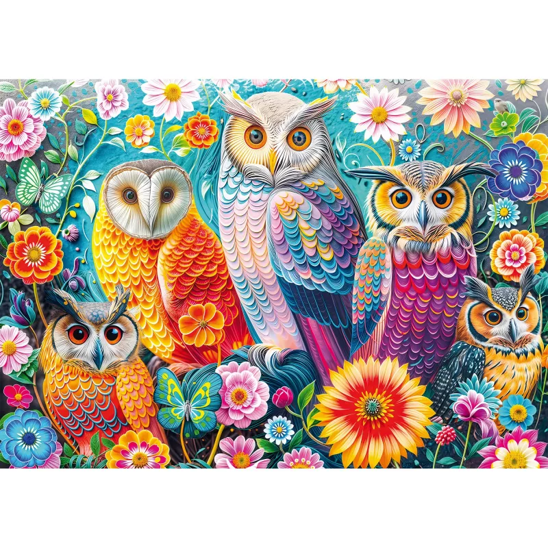 Schmidt Spiele Búhos y flores puzzle de 1000 piezas