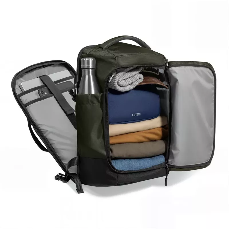 TECH-PROTECT DEFENDER S70 mochila de cabina para portátil de viaje Ryanair y Wizz Air 24L 40x30x20 verde militar