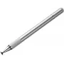 Lápiz Baseus Golden Cudgel para pantallas táctiles capacitivas, doble punta con disco transparente y fibra conductora, Plata