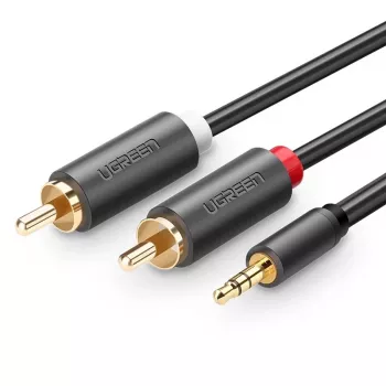 Cable de audio Ugreen 2x RCA a 3,5 mm 1,5 m Negro