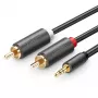 Cable de audio Ugreen 2x RCA a 3,5 mm 1,5 m Negro
